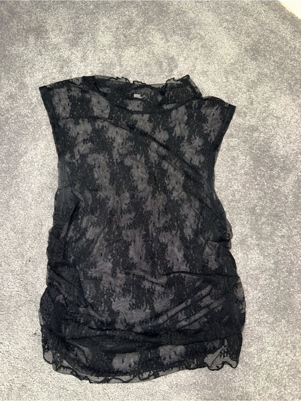 Free People Black Floral Sheer Lace Top
